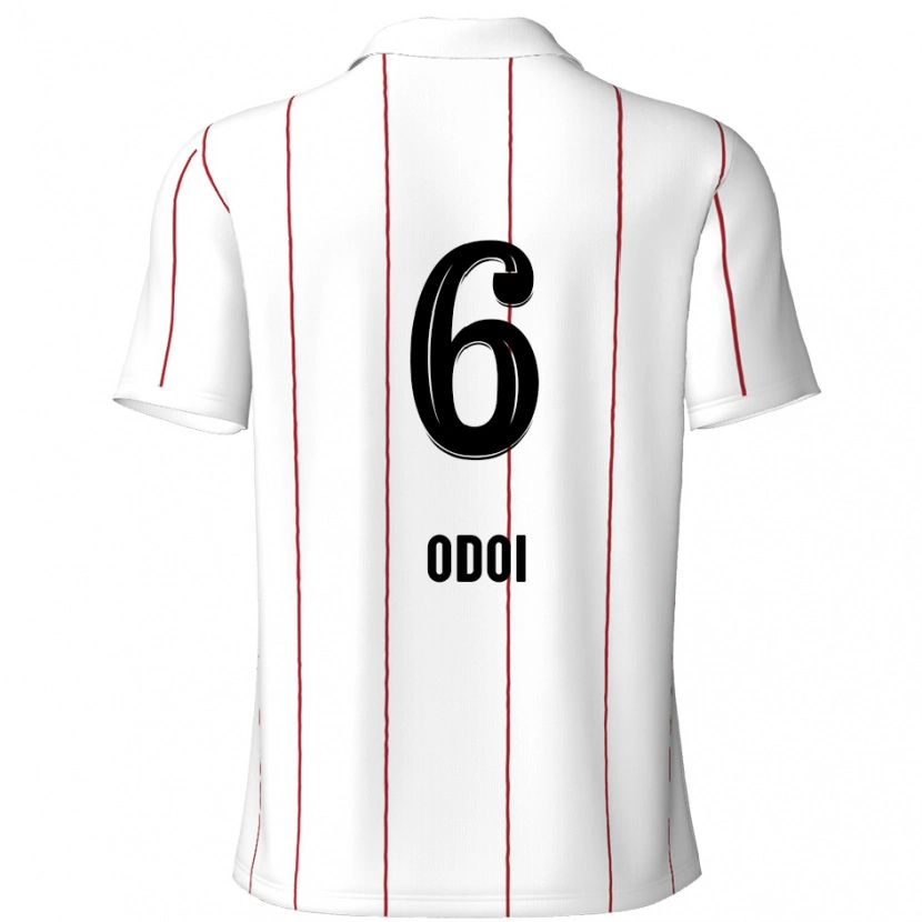 Danxen Enfant Maillot Denis Odoi #6 Blanc Noir Tenues Extérieur 2024/25 T-Shirt