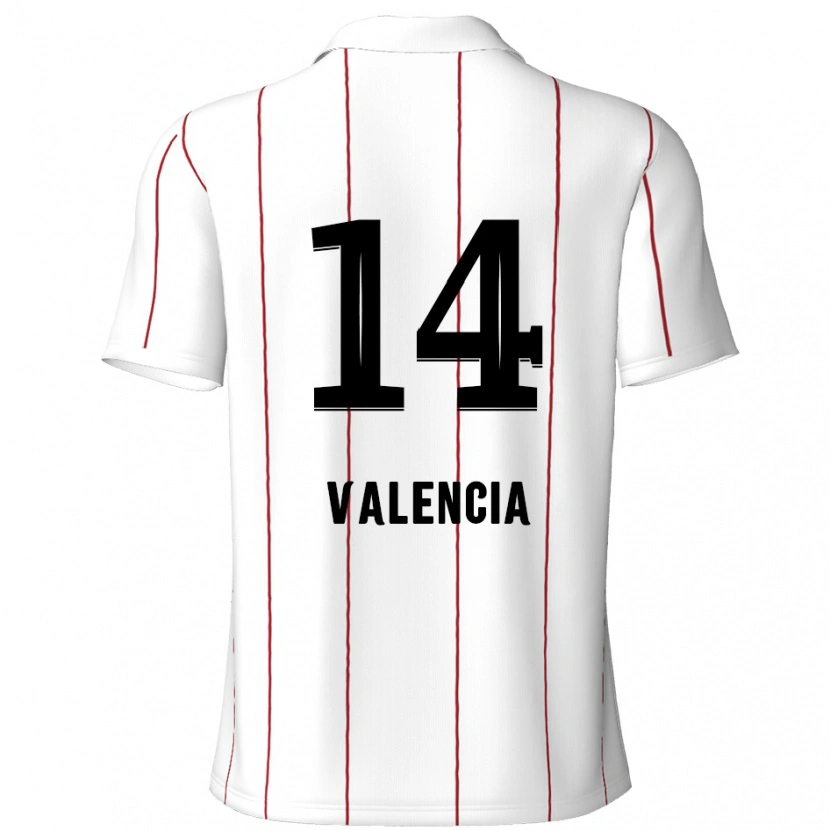 Danxen Enfant Maillot Anthony Valencia #14 Blanc Noir Tenues Extérieur 2024/25 T-Shirt