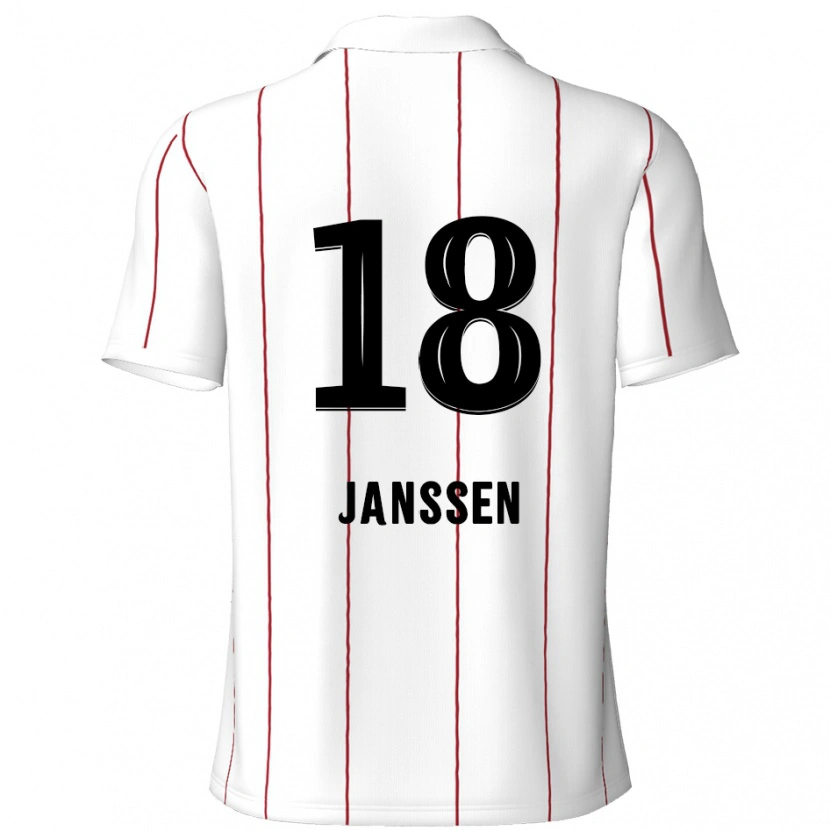 Danxen Enfant Maillot Vincent Janssen #18 Blanc Noir Tenues Extérieur 2024/25 T-Shirt