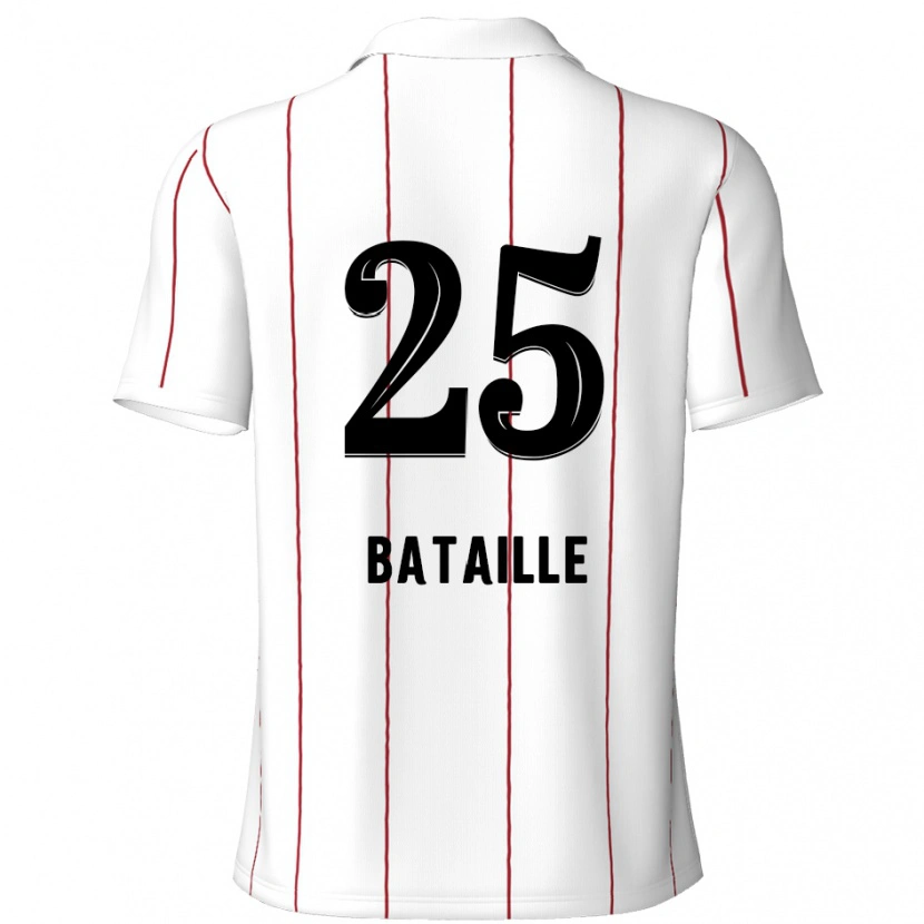 Danxen Enfant Maillot Jelle Bataille #25 Blanc Noir Tenues Extérieur 2024/25 T-Shirt