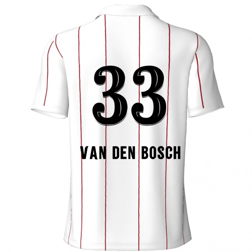 Danxen Enfant Maillot Zeno Van Den Bosch #33 Blanc Noir Tenues Extérieur 2024/25 T-Shirt