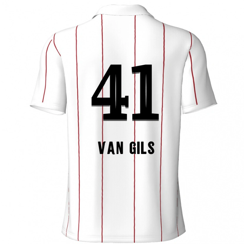 Danxen Enfant Maillot Mathis Van Gils #41 Blanc Noir Tenues Extérieur 2024/25 T-Shirt