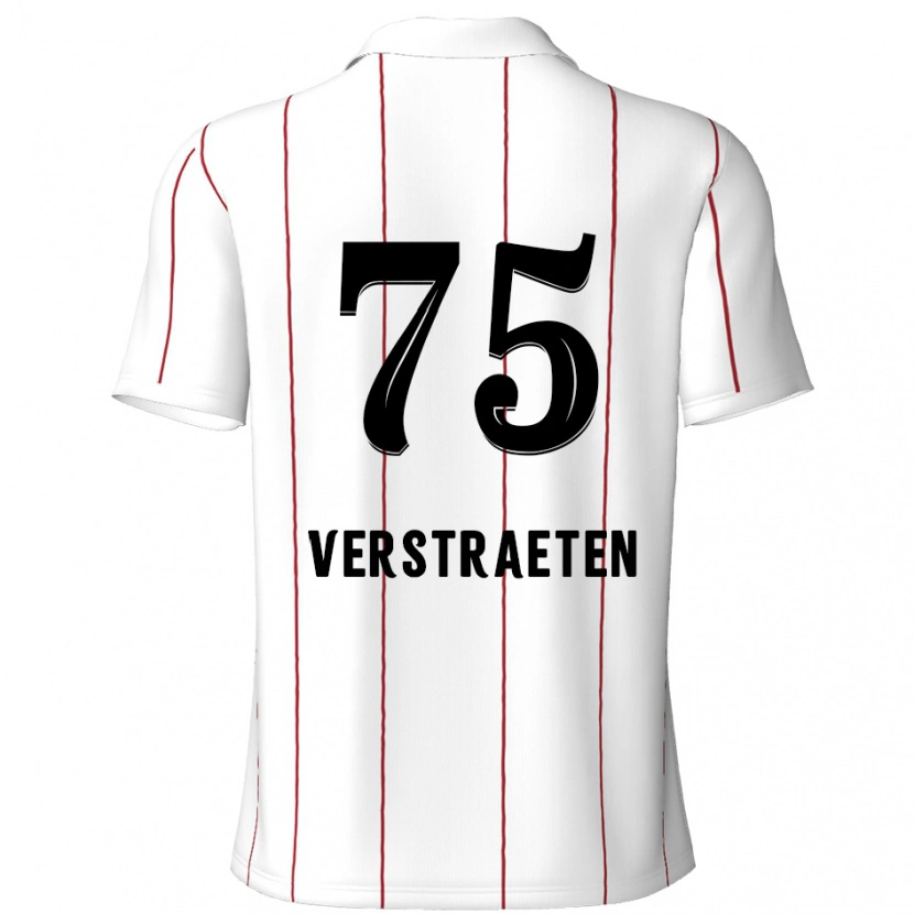 Danxen Enfant Maillot Andreas Verstraeten #75 Blanc Noir Tenues Extérieur 2024/25 T-Shirt