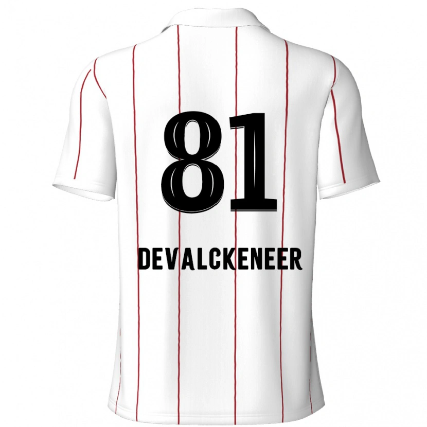 Danxen Enfant Maillot Niels Devalckeneer #81 Blanc Noir Tenues Extérieur 2024/25 T-Shirt