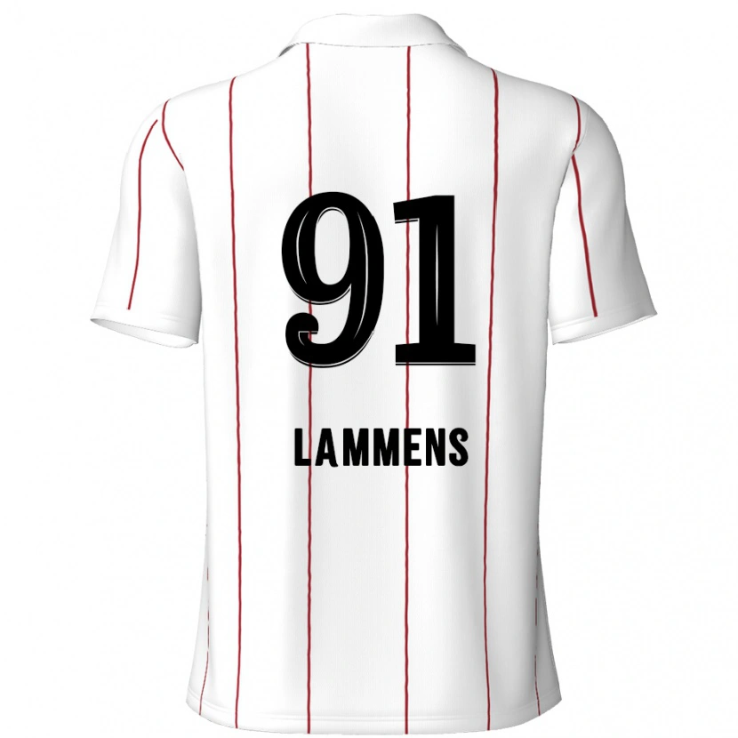 Danxen Enfant Maillot Senne Lammens #91 Blanc Noir Tenues Extérieur 2024/25 T-Shirt