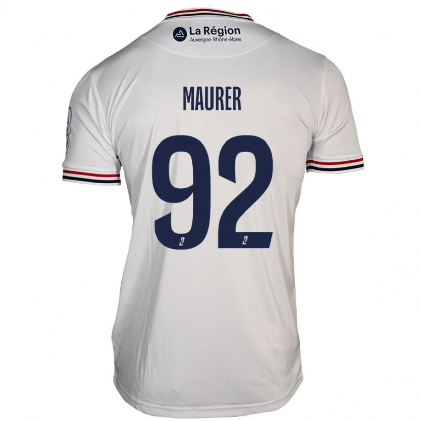 Danxen Enfant Maillot Aïman Maurer #92 Blanc Tenues Extérieur 2024/25 T-Shirt