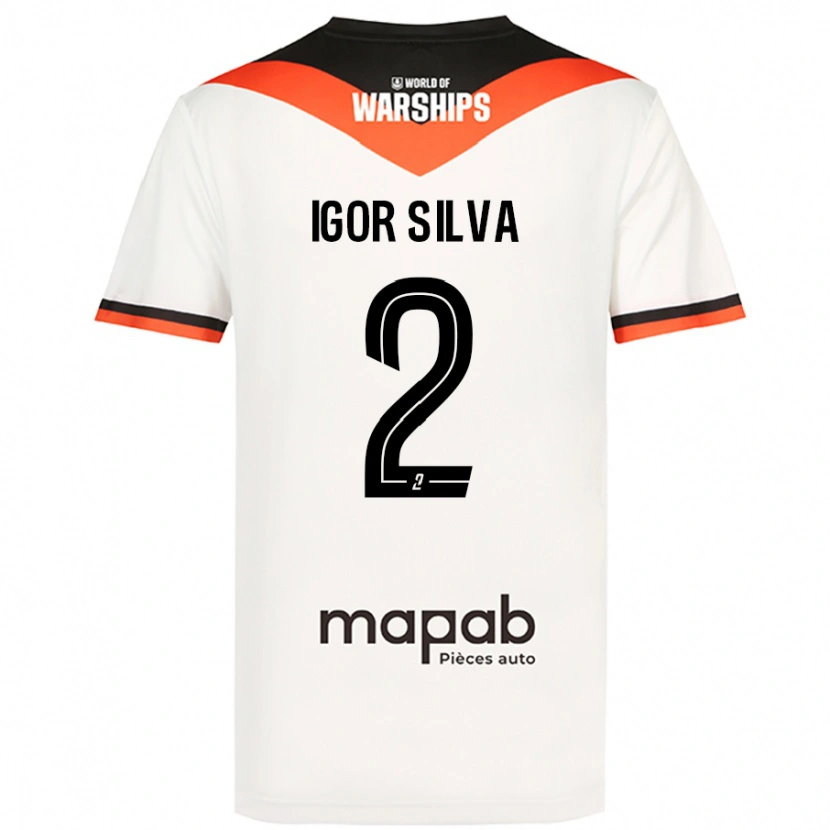 Danxen Enfant Maillot Igor Silva #2 Blanc Tenues Extérieur 2024/25 T-Shirt