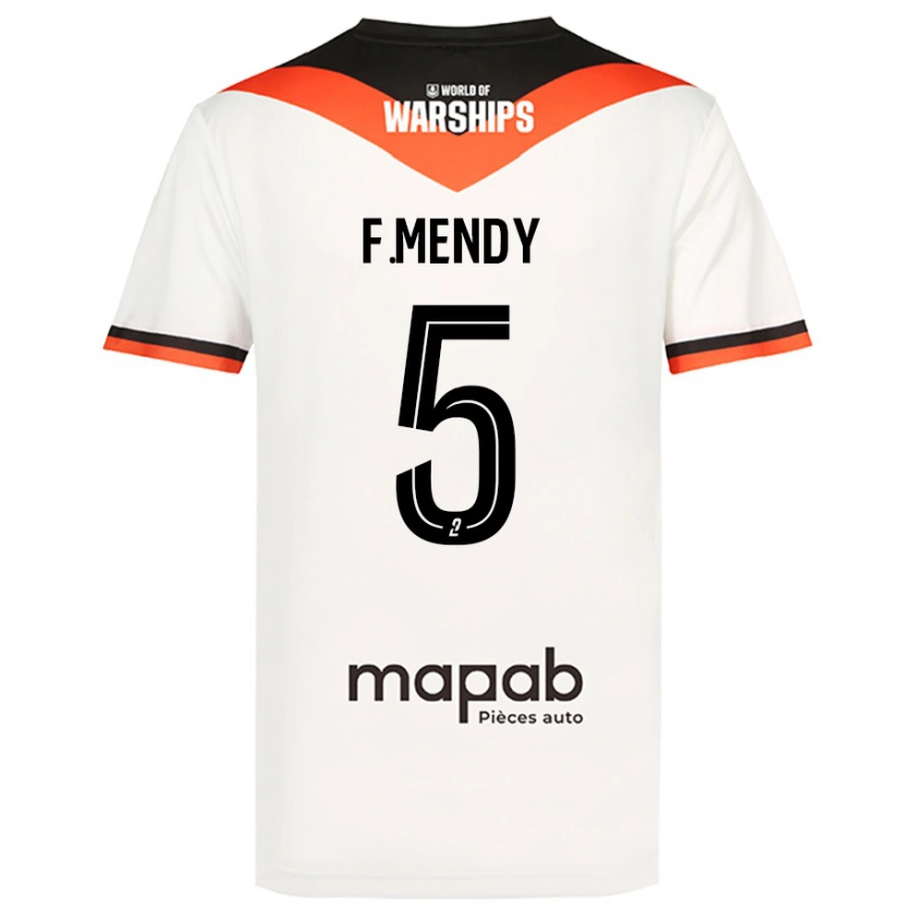 Danxen Enfant Maillot Formose Mendy #5 Blanc Tenues Extérieur 2024/25 T-Shirt