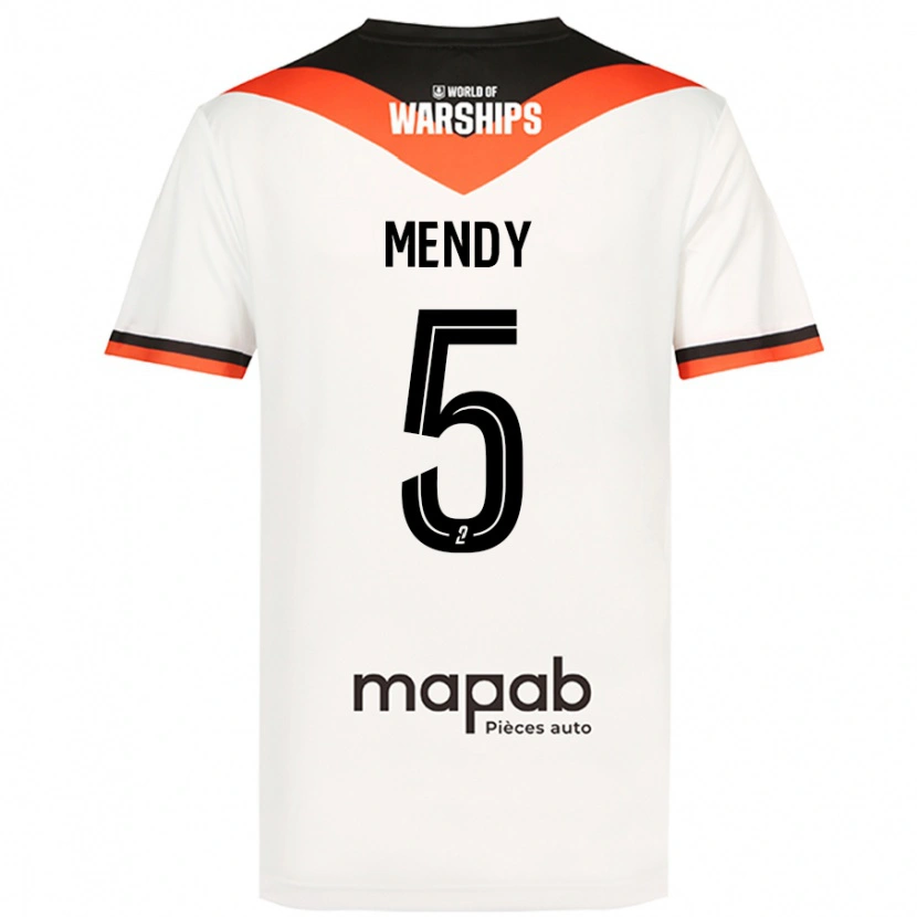 Danxen Enfant Maillot Benjamin Mendy #5 Blanc Tenues Extérieur 2024/25 T-Shirt