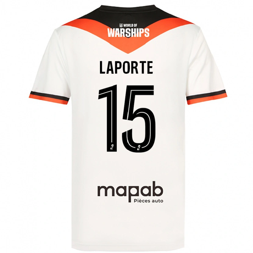 Danxen Enfant Maillot Julien Laporte #15 Blanc Tenues Extérieur 2024/25 T-Shirt