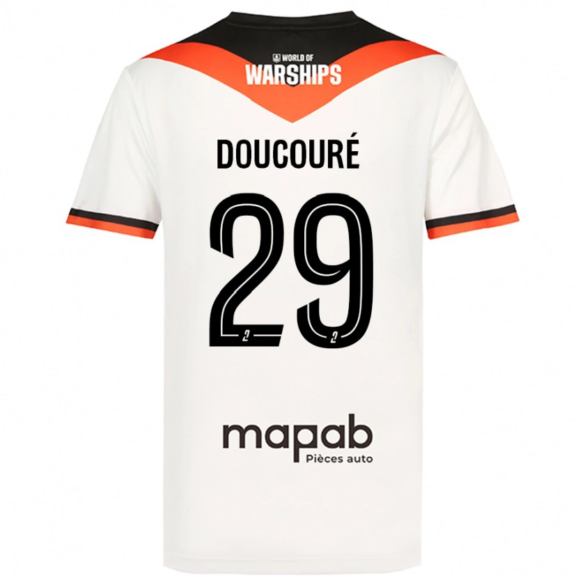 Danxen Enfant Maillot Siriné Doucouré #29 Blanc Tenues Extérieur 2024/25 T-Shirt