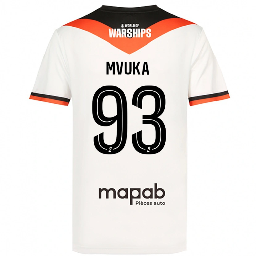 Danxen Enfant Maillot Joel Mvuka #93 Blanc Tenues Extérieur 2024/25 T-Shirt