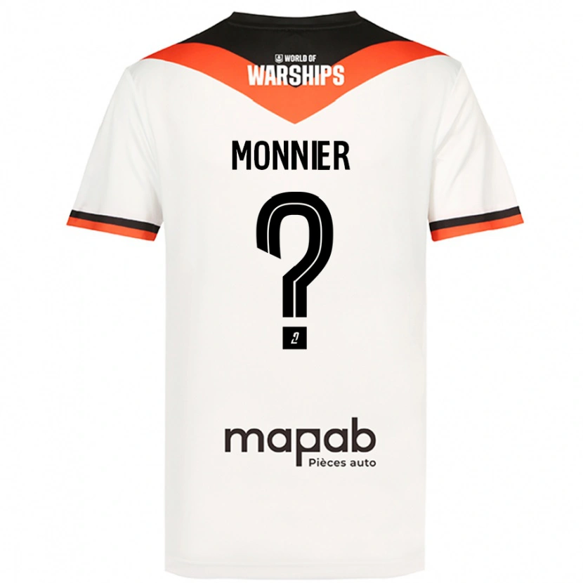 Danxen Enfant Maillot Isaac Monnier #0 Blanc Tenues Extérieur 2024/25 T-Shirt