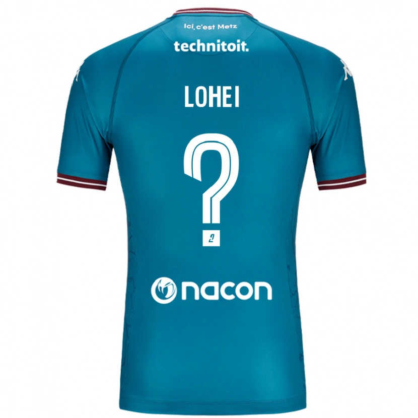 Danxen Enfant Maillot Fabio Lohei #0 Bleu Pétrole Tenues Extérieur 2024/25 T-Shirt