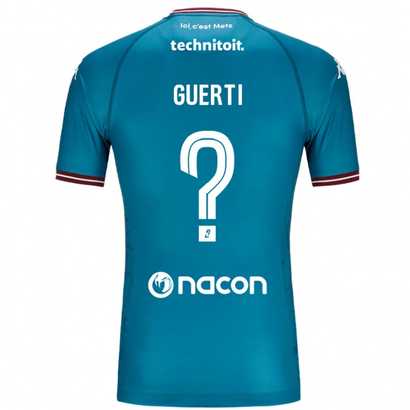 Danxen Enfant Maillot Ismaël Guerti #0 Bleu Pétrole Tenues Extérieur 2024/25 T-Shirt