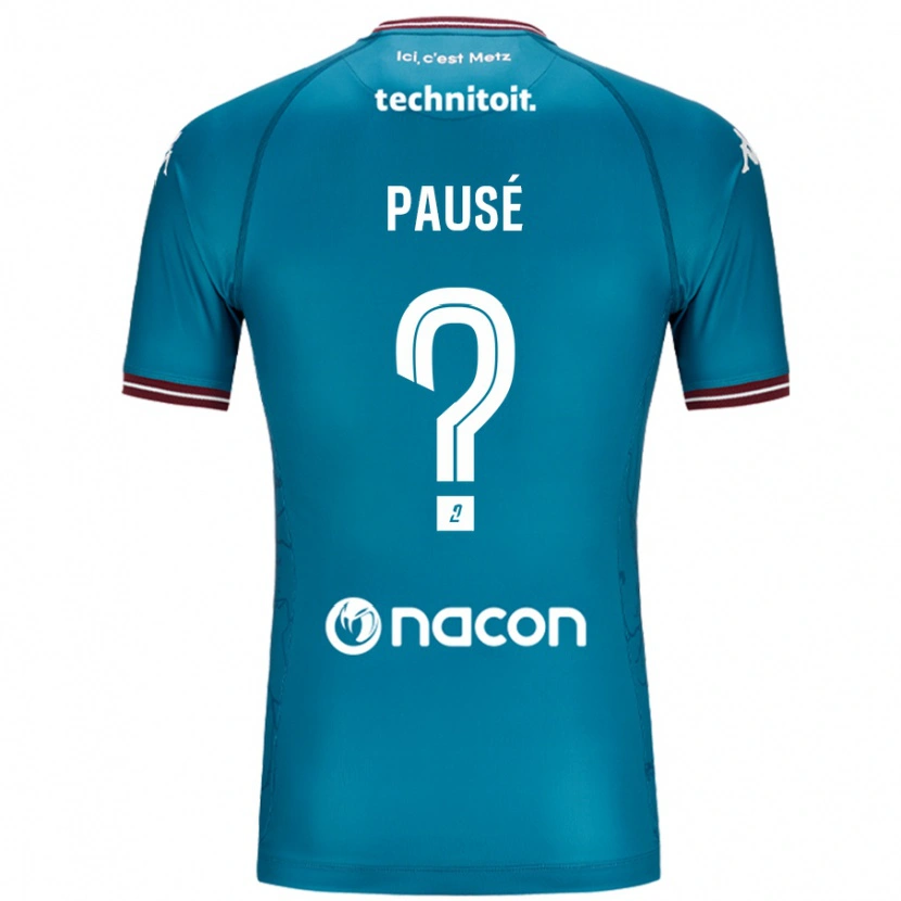 Danxen Enfant Maillot Luca Pausé #0 Bleu Pétrole Tenues Extérieur 2024/25 T-Shirt