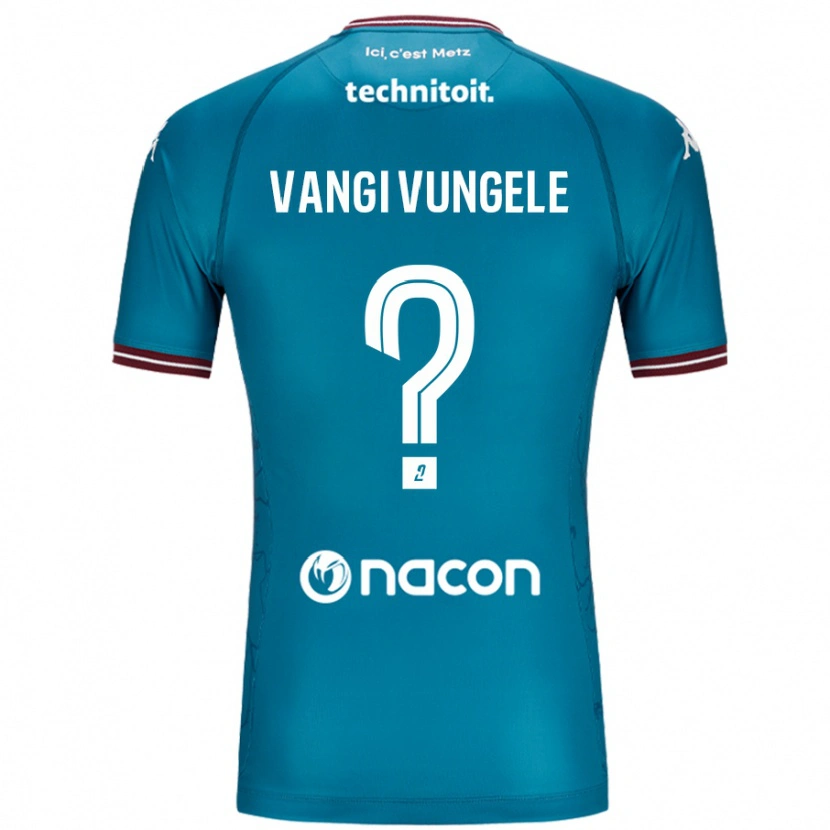 Danxen Enfant Maillot Luzolo Vangi Vungele #0 Bleu Pétrole Tenues Extérieur 2024/25 T-Shirt