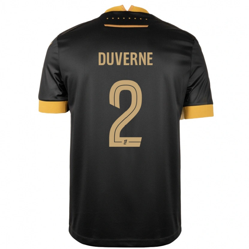 Danxen Enfant Maillot Jean-Kévin Duverne #2 Noir Marron Tenues Extérieur 2024/25 T-Shirt