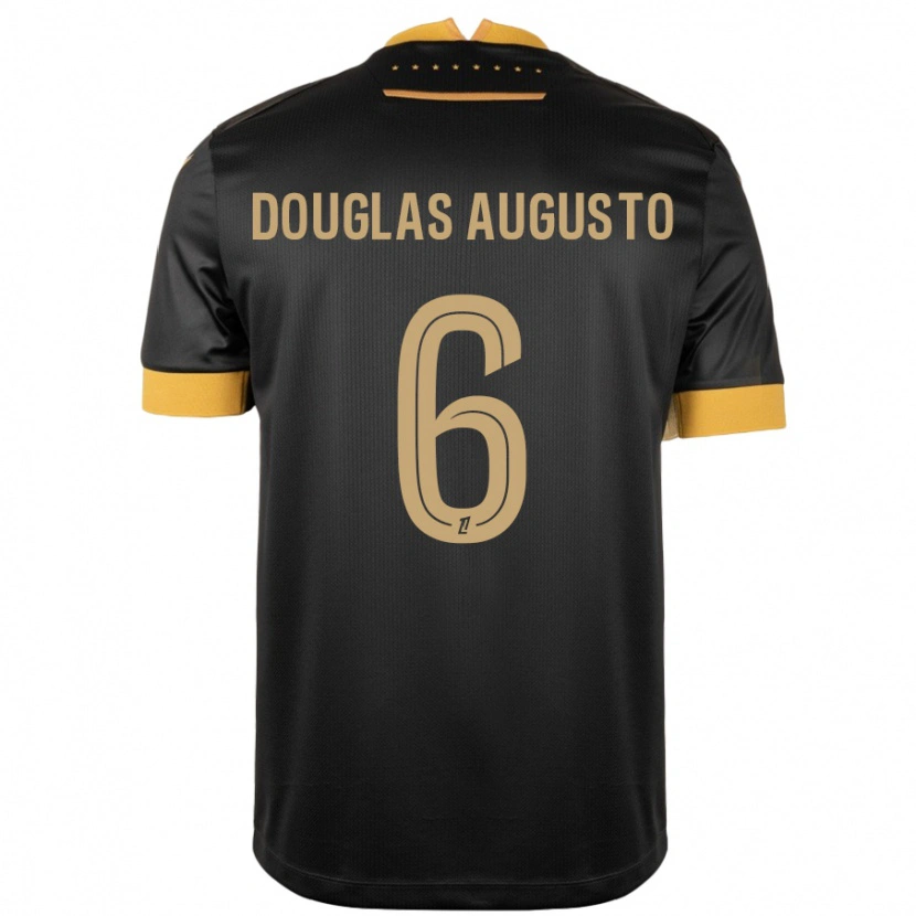 Danxen Enfant Maillot Douglas Augusto #6 Noir Marron Tenues Extérieur 2024/25 T-Shirt