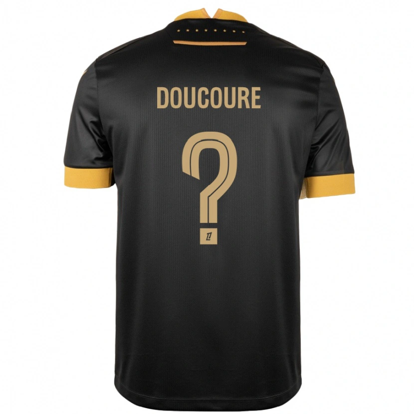 Danxen Enfant Maillot Sékou Doucouré #0 Noir Marron Tenues Extérieur 2024/25 T-Shirt