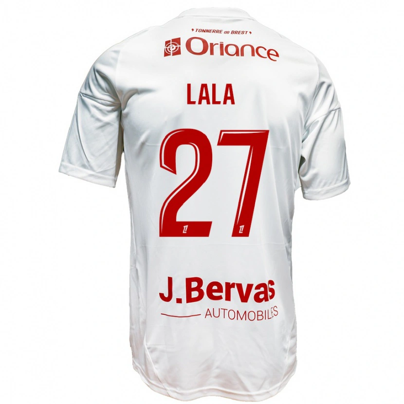 Danxen Enfant Maillot Kenny Lala #27 Blanc Rouge Tenues Extérieur 2024/25 T-Shirt