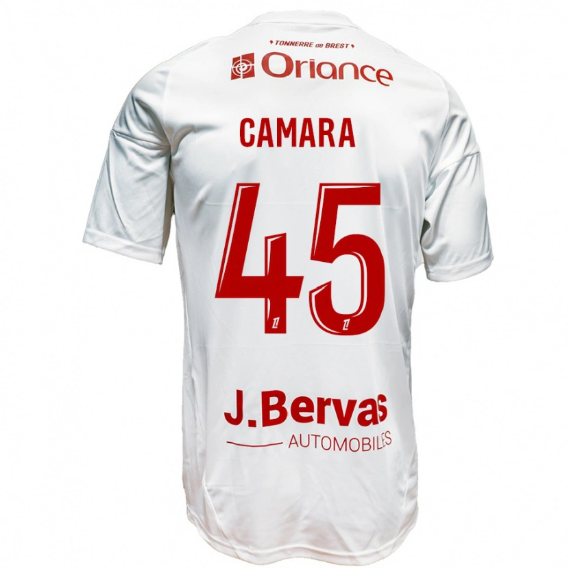 Danxen Enfant Maillot Mahdi Camara #45 Blanc Rouge Tenues Extérieur 2024/25 T-Shirt