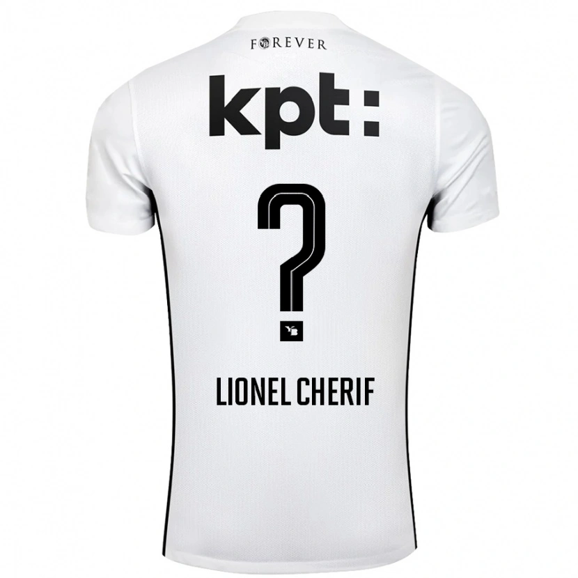 Danxen Enfant Maillot Kader Lionel Cherif #0 Blanc Noir Tenues Extérieur 2024/25 T-Shirt