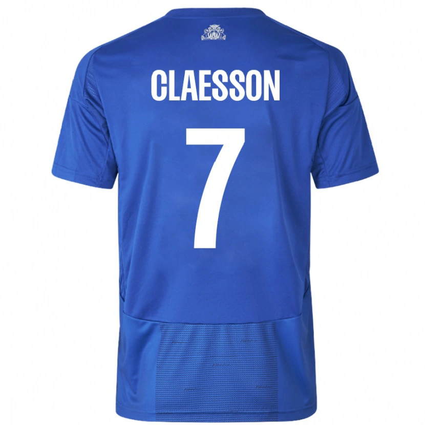 Danxen Enfant Maillot Viktor Claesson #7 Blanc Bleu Tenues Extérieur 2024/25 T-Shirt