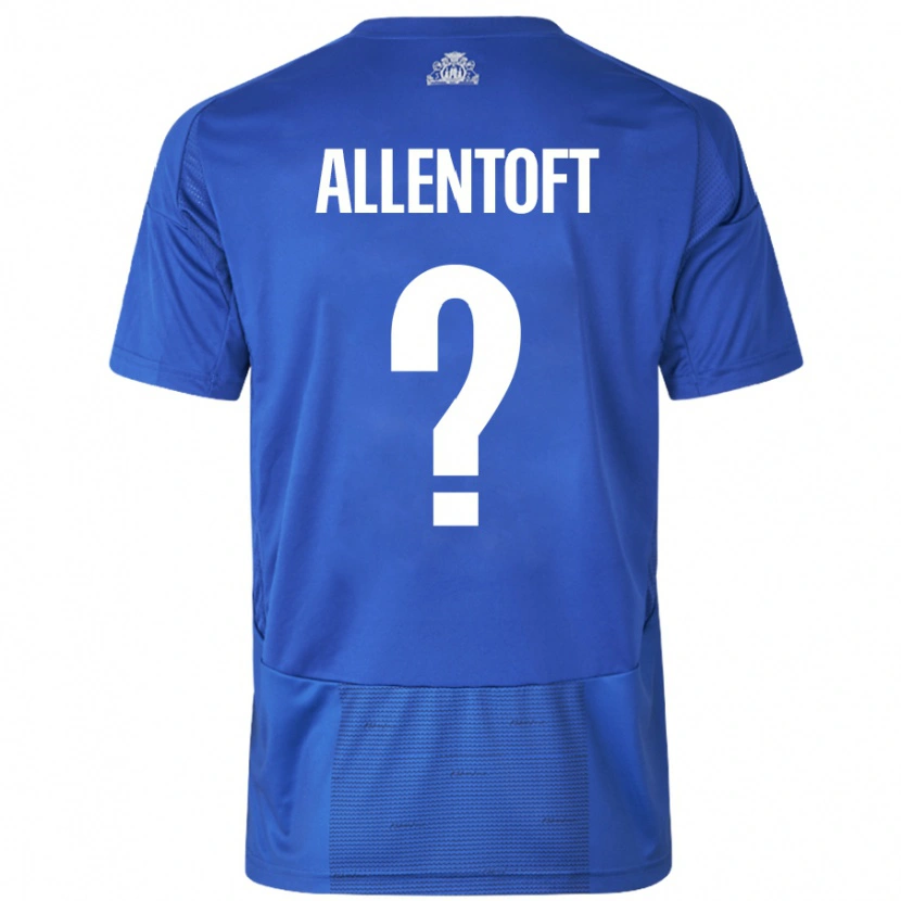 Danxen Enfant Maillot Philip Allentoft #0 Blanc Bleu Tenues Extérieur 2024/25 T-Shirt