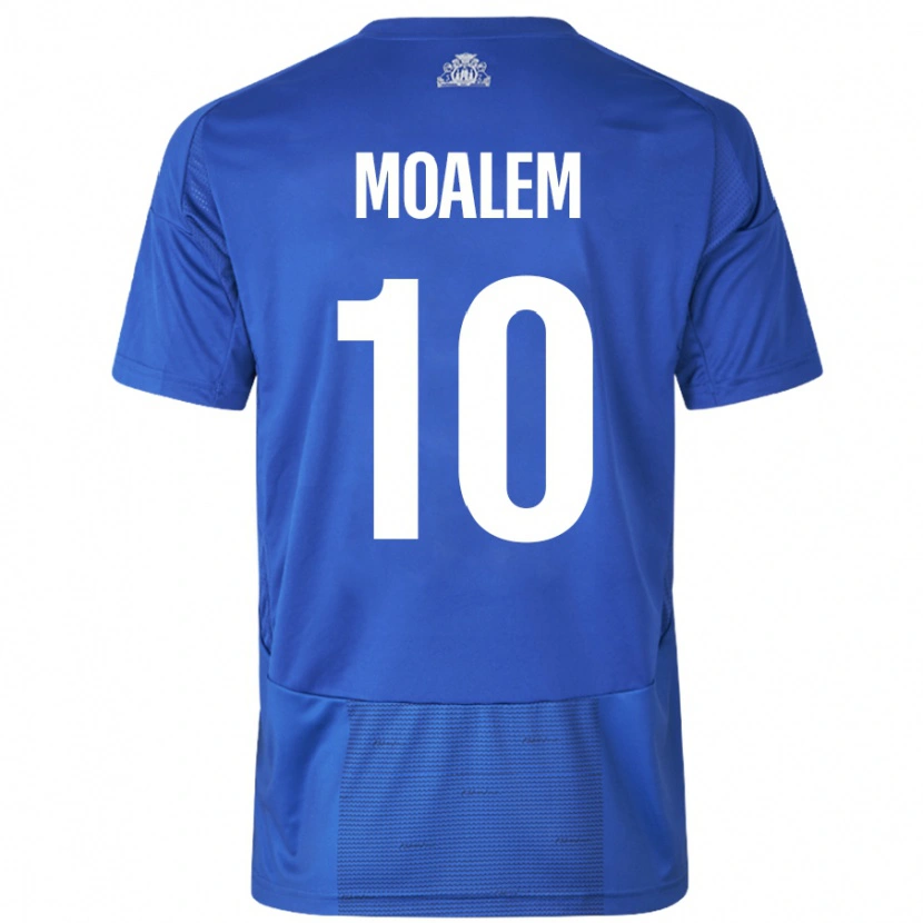 Danxen Enfant Maillot Jonathan Moalem #10 Blanc Bleu Tenues Extérieur 2024/25 T-Shirt