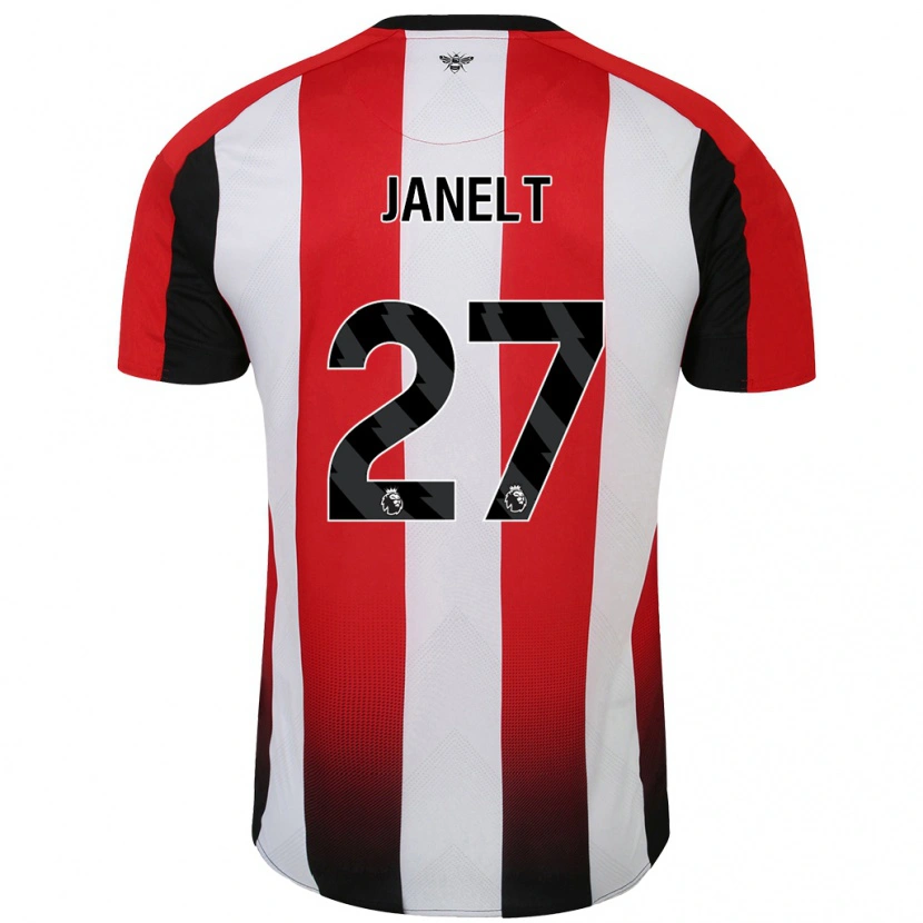 Danxen Homme Maillot Vitaly Janelt #27 Rouge Blanc Tenues Domicile 2024/25 T-Shirt