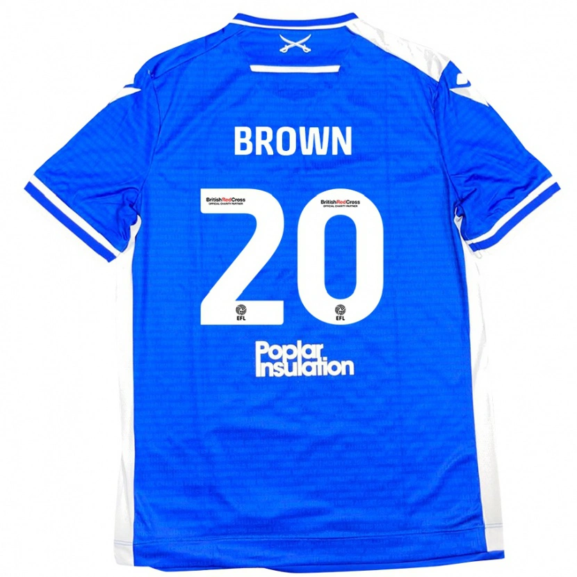 Danxen Homme Maillot Jevani Brown #20 Bleu Blanc Tenues Domicile 2024/25 T-Shirt