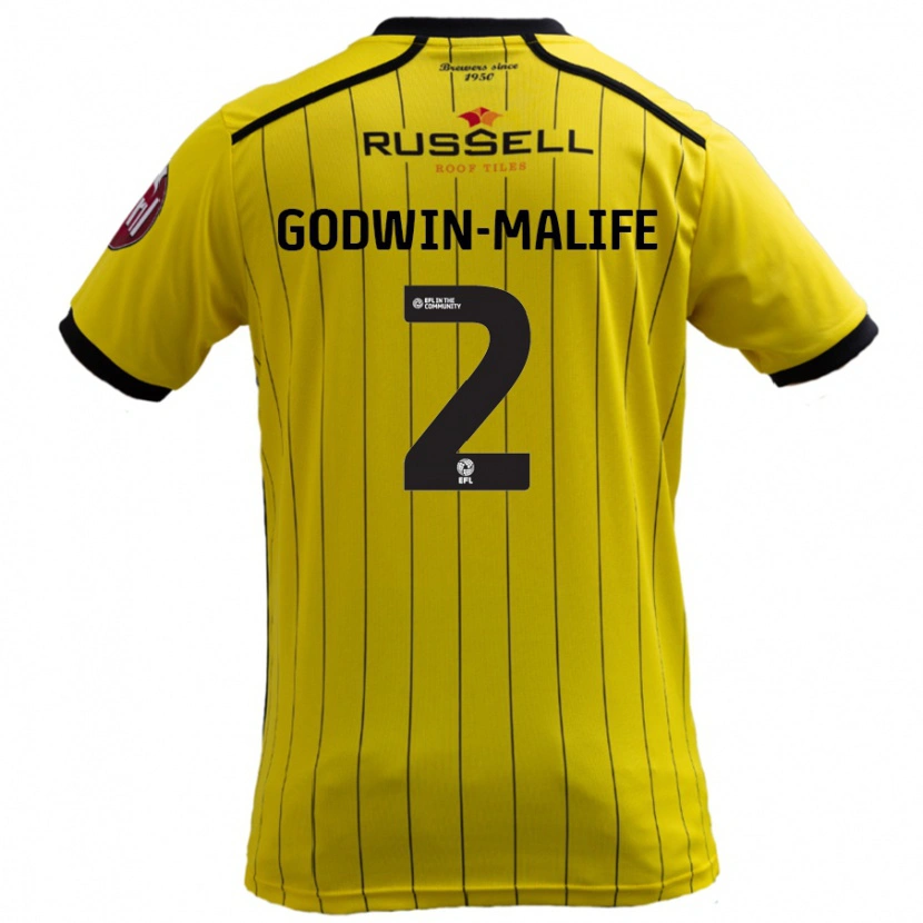 Danxen Homme Maillot Udoka Godwin-Malife #2 Jaune Tenues Domicile 2024/25 T-Shirt