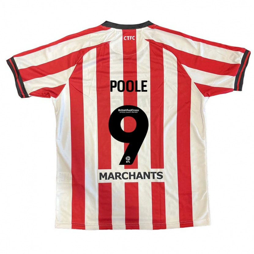 Danxen Homme Maillot Phoebie Poole #9 Rouge Blanc Tenues Domicile 2024/25 T-Shirt