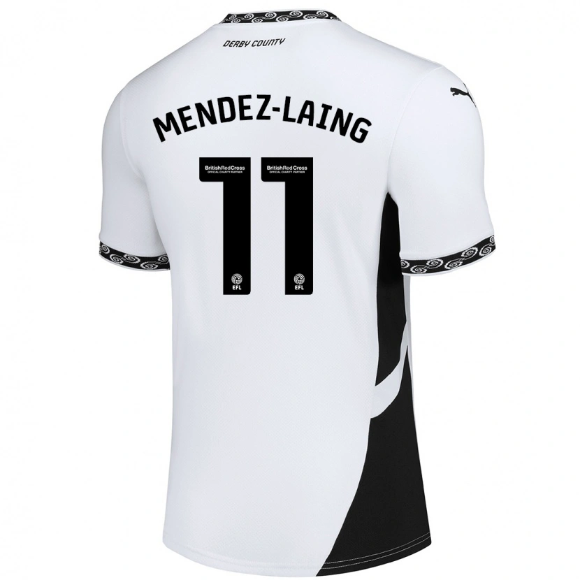 Danxen Homme Maillot Nathaniel Méndez-Laing #11 Blanc Noir Tenues Domicile 2024/25 T-Shirt