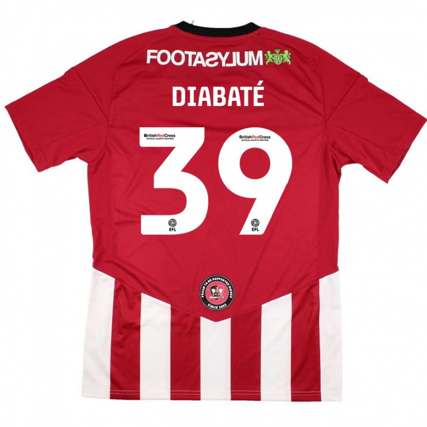 Danxen Homme Maillot Cheick Diabaté #39 Rouge Blanc Tenues Domicile 2024/25 T-Shirt