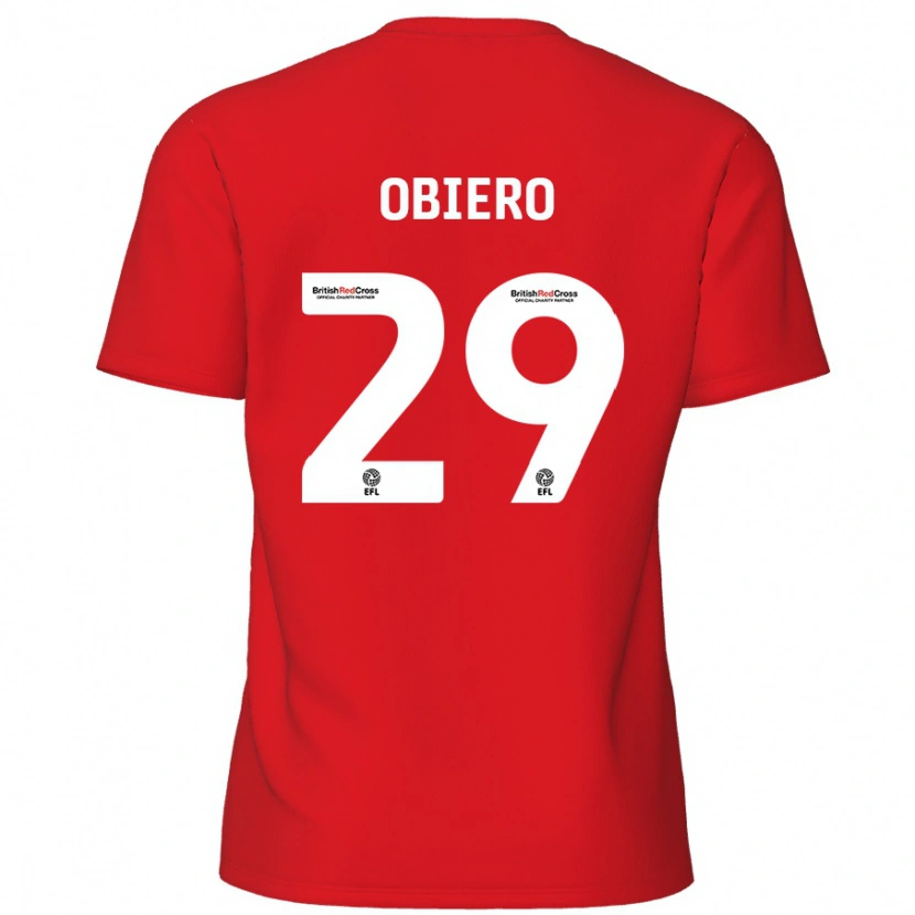 Danxen Homme Maillot Zech Obiero #29 Rouge Tenues Domicile 2024/25 T-Shirt