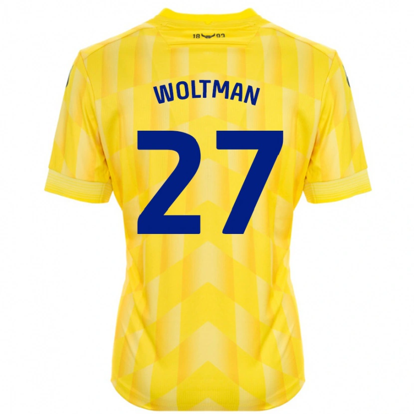 Danxen Homme Maillot Max Woltman #27 Jaune Tenues Domicile 2024/25 T-Shirt