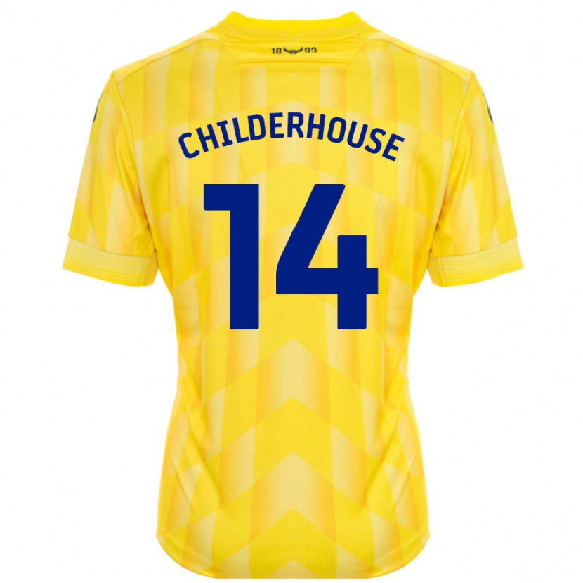 Danxen Homme Maillot Molly Childerhouse #14 Jaune Tenues Domicile 2024/25 T-Shirt