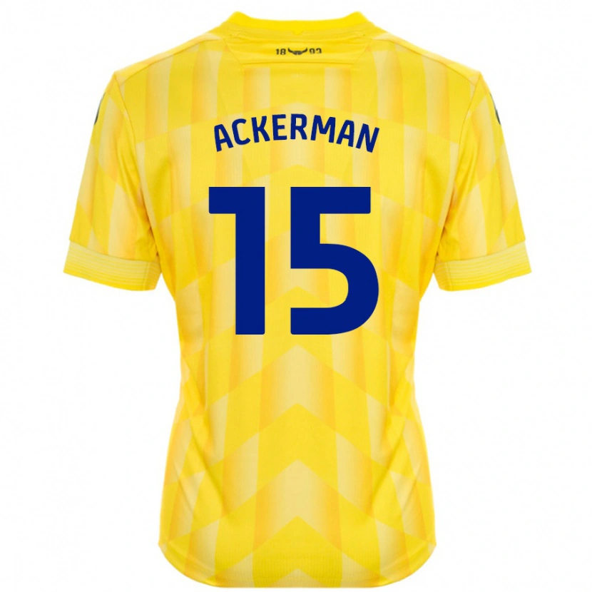 Danxen Homme Maillot Daisy Ackerman #15 Jaune Tenues Domicile 2024/25 T-Shirt