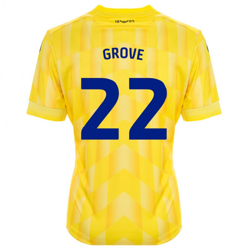 Danxen Homme Maillot Jade Grove #22 Jaune Tenues Domicile 2024/25 T-Shirt