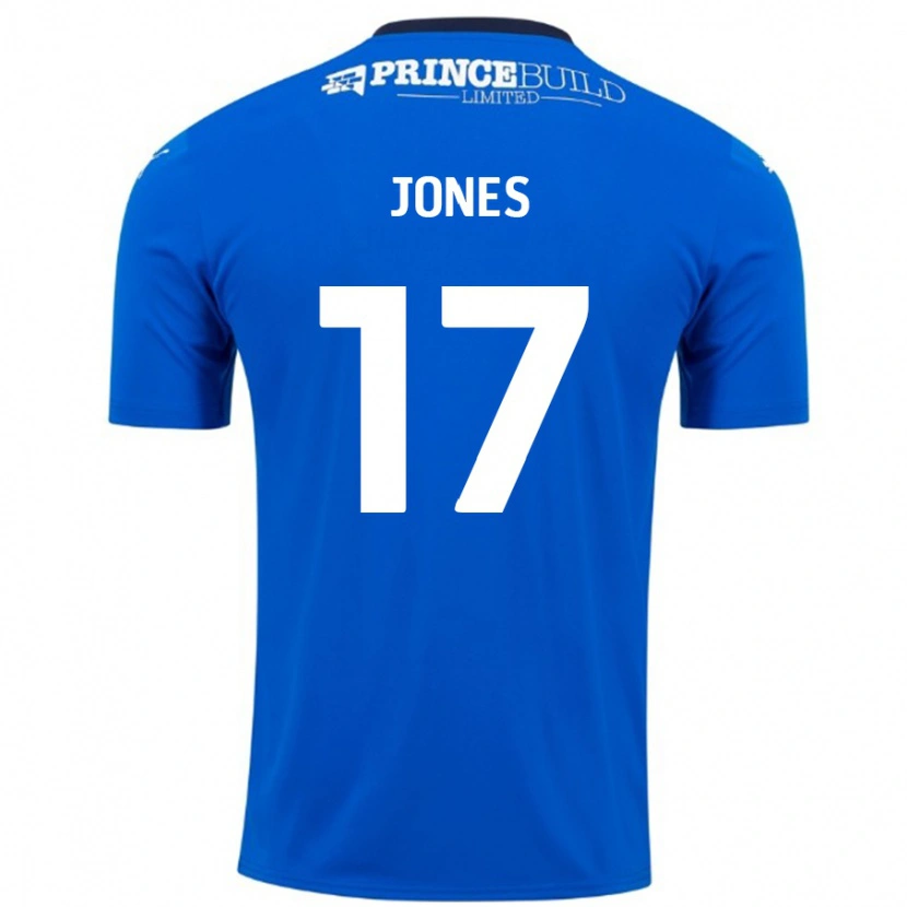 Danxen Homme Maillot Ricky-Jade Jones #17 Bleu Blanc Tenues Domicile 2024/25 T-Shirt