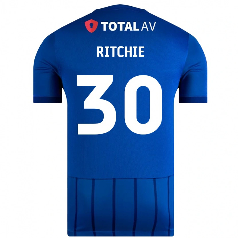 Danxen Homme Maillot Matt Ritchie #30 Bleu Tenues Domicile 2024/25 T-Shirt