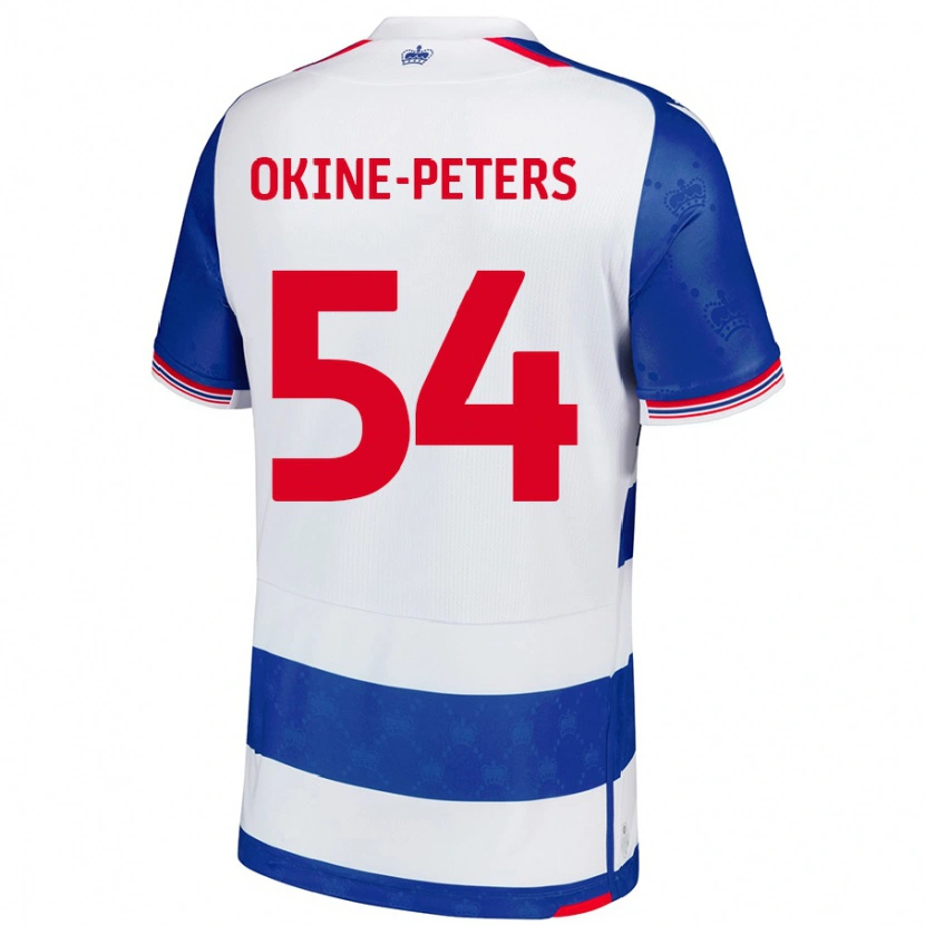 Danxen Homme Maillot Jeremiah Okine-Peters #54 Bleu Blanc Tenues Domicile 2024/25 T-Shirt