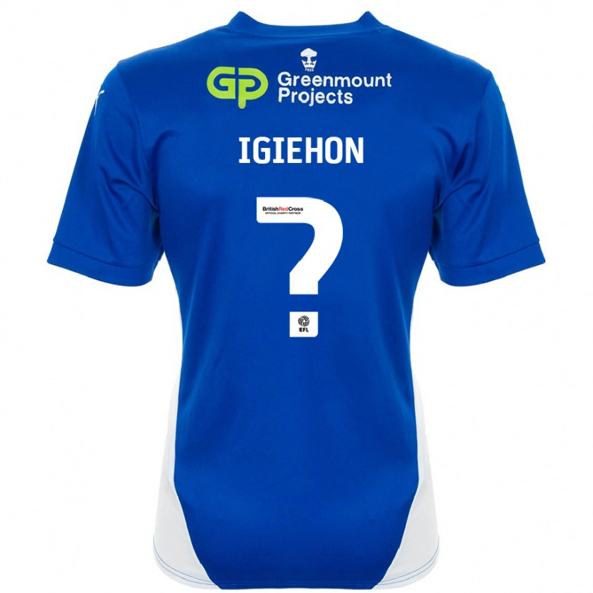 Danxen Homme Maillot Elijah Igiehon #0 Bleu Blanc Tenues Domicile 2024/25 T-Shirt