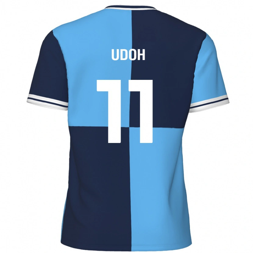 Danxen Homme Maillot Daniel Udoh #11 Bleu Ciel Bleu Foncé Tenues Domicile 2024/25 T-Shirt