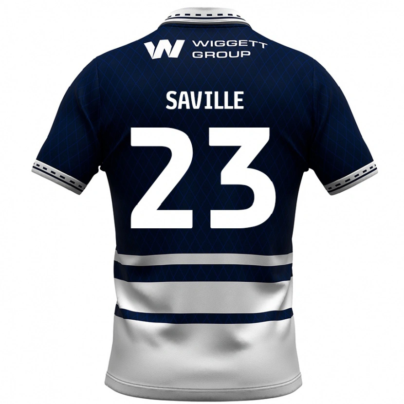 Danxen Homme Maillot George Saville #23 Bleu Marine Blanc Tenues Domicile 2024/25 T-Shirt