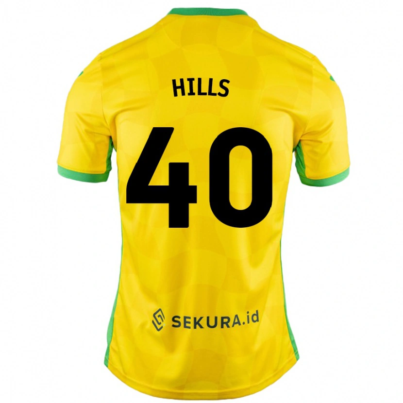 Danxen Homme Maillot Brad Hills #40 Jaune Vert Tenues Domicile 2024/25 T-Shirt