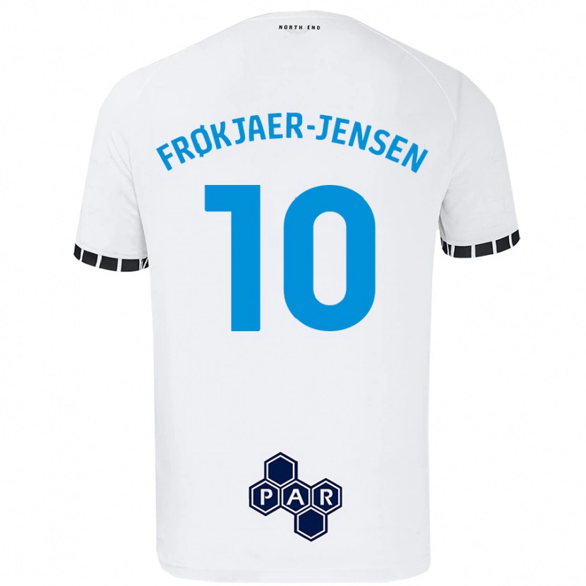 Danxen Homme Maillot Mads Frøkjaer-Jensen #10 Blanc Tenues Domicile 2024/25 T-Shirt