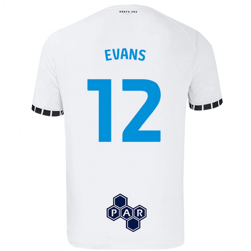 Danxen Homme Maillot Ched Evans #12 Blanc Tenues Domicile 2024/25 T-Shirt